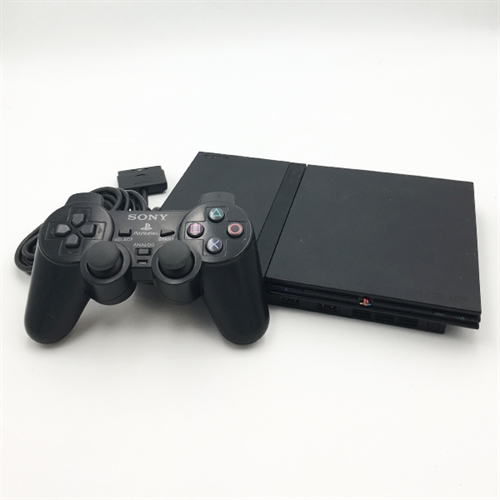 Playstation 2 Slim Sort Konsol - SNR AC3327388 (C Grade) (Genbrug)